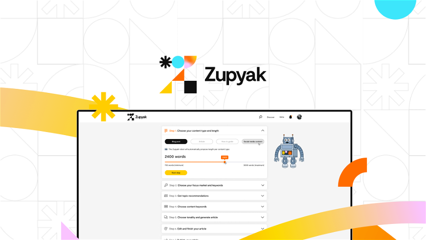 Zupyak Write SEO optimized content fast with AI AppSumo